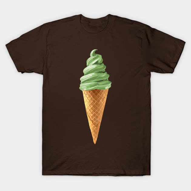 Pistachio Soft Serve Ice Cream Swirl T-Shirt by Art by Deborah Camp